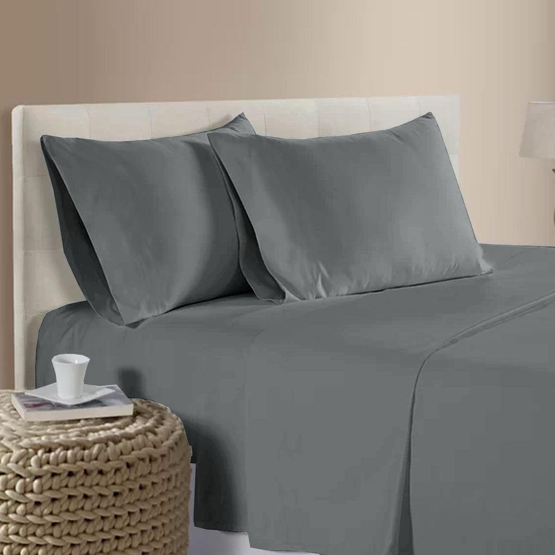 Buy 400TC Bamboo Cotton Sheet Set Pewter Queen discounted | Products On Sale Australia