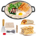 Buy 40cm Seasoned Cast Iron Induction Crepes Pan Baking Pancake Tool Pizza Bakeware discounted | Products On Sale Australia