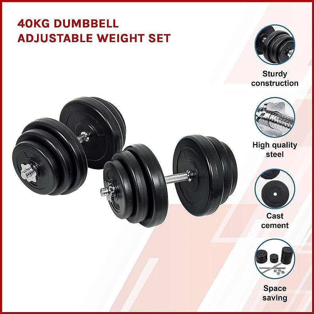 Buy 40KG Dumbbell Adjustable Weight Set discounted | Products On Sale Australia