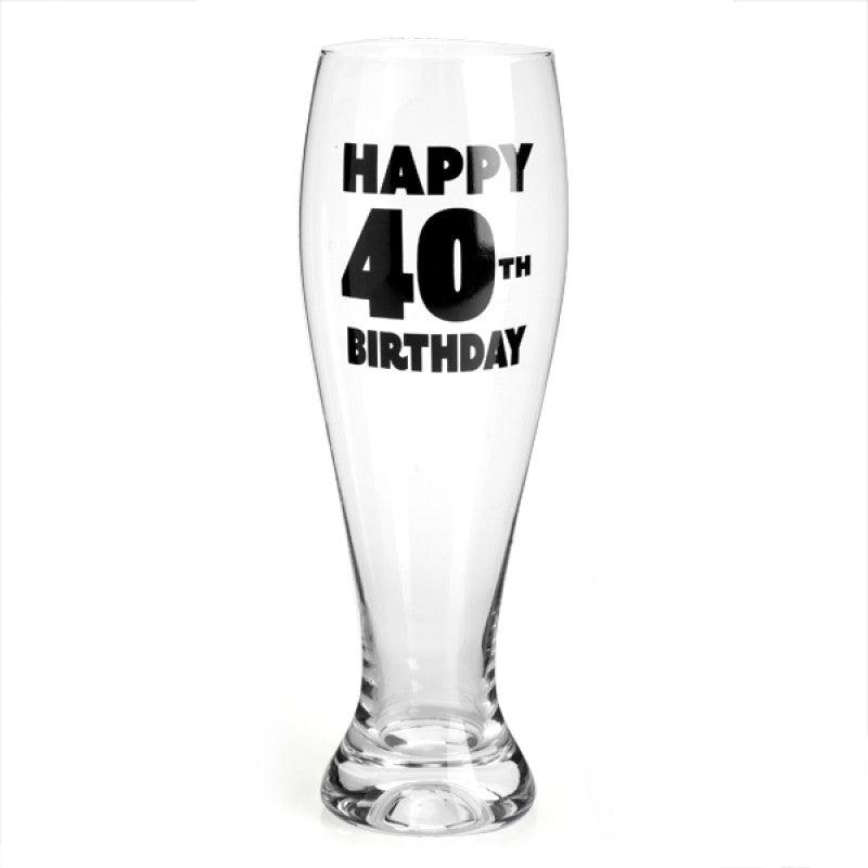 Buy 40th Birthday Pilsner Glass discounted | Products On Sale Australia