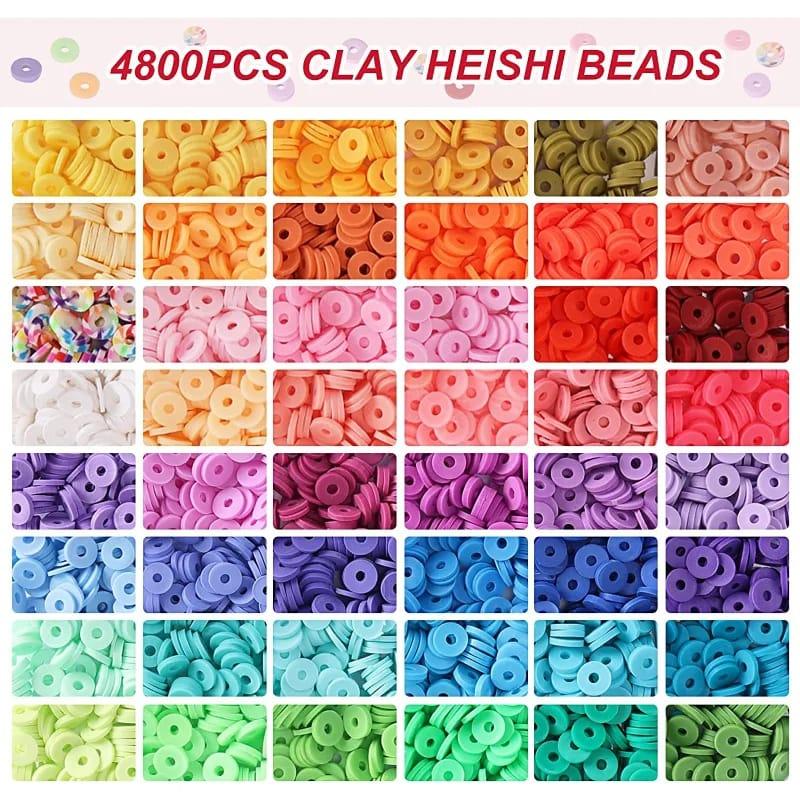 Buy 48 Colors Flat Round Clay Beads for Jewelry Making Kit, 4800pcs Clay Beads for Bracelet Making Kit, Craft Gift discounted | Products On Sale Australia