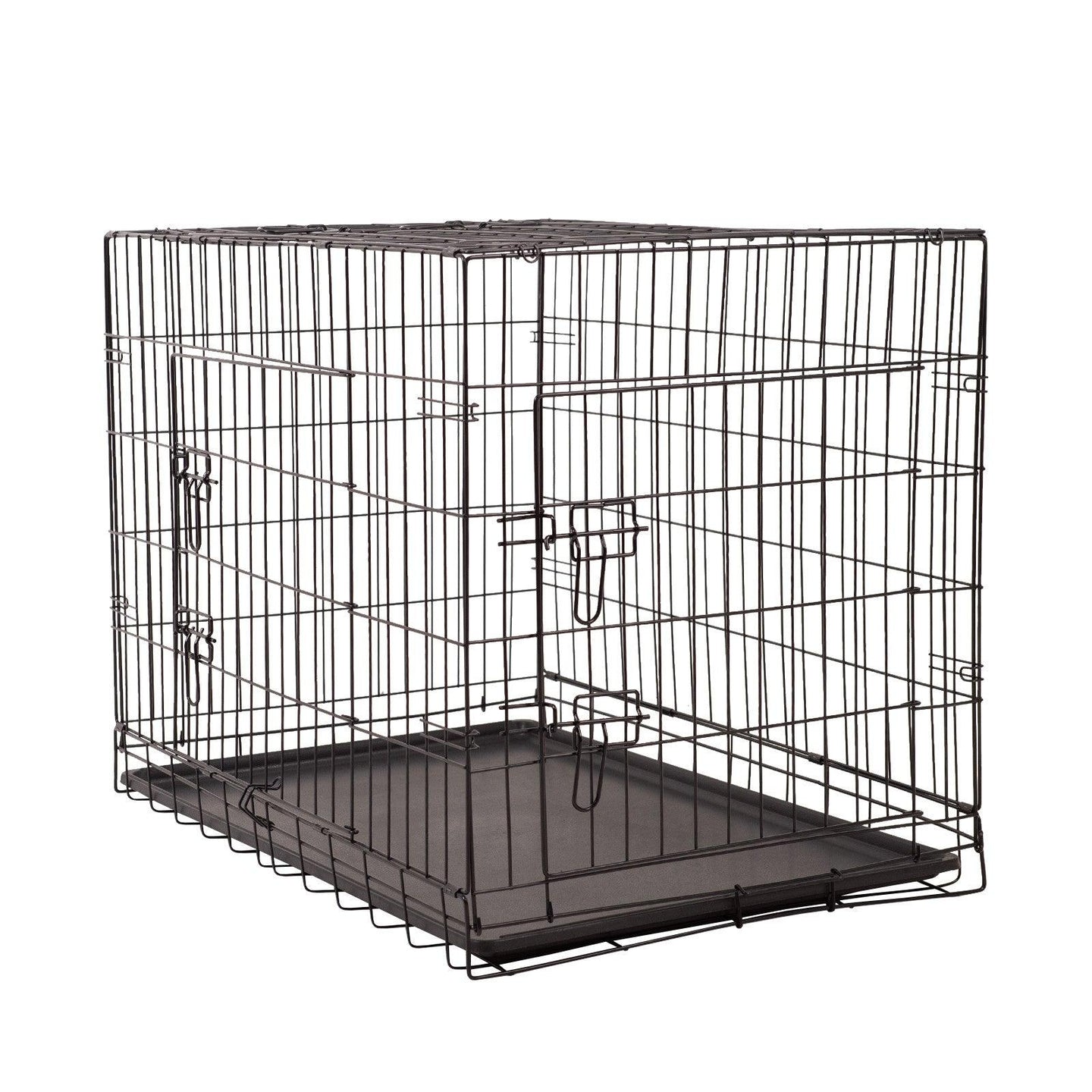 Buy 4Paws Dog Cage Pet Crate Cat Puppy Metal Cage ABS Tray Foldable Portable Black - 30" - Black discounted | Products On Sale Australia