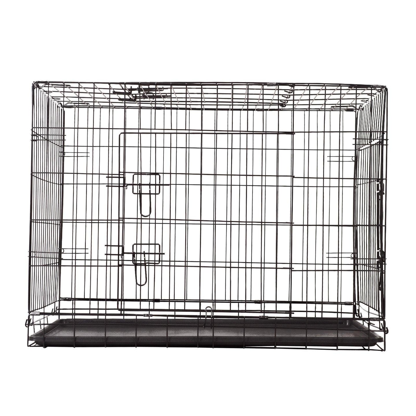 Buy 4Paws Dog Cage Pet Crate Cat Puppy Metal Cage ABS Tray Foldable Portable Black - 36" - Black discounted | Products On Sale Australia