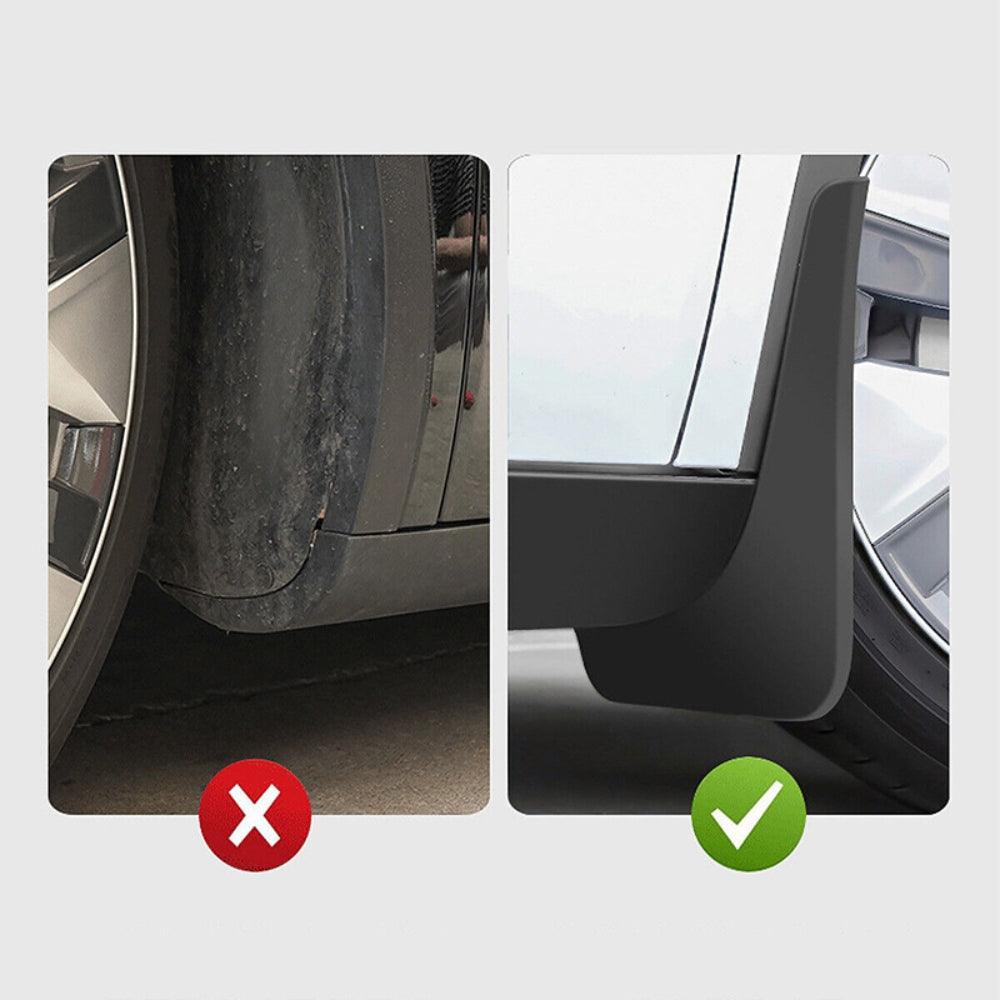 Buy 4Pcs Mud Flaps For Tesla Model Y Splash Guards Fender Front Rear TPE Mudguard discounted | Products On Sale Australia