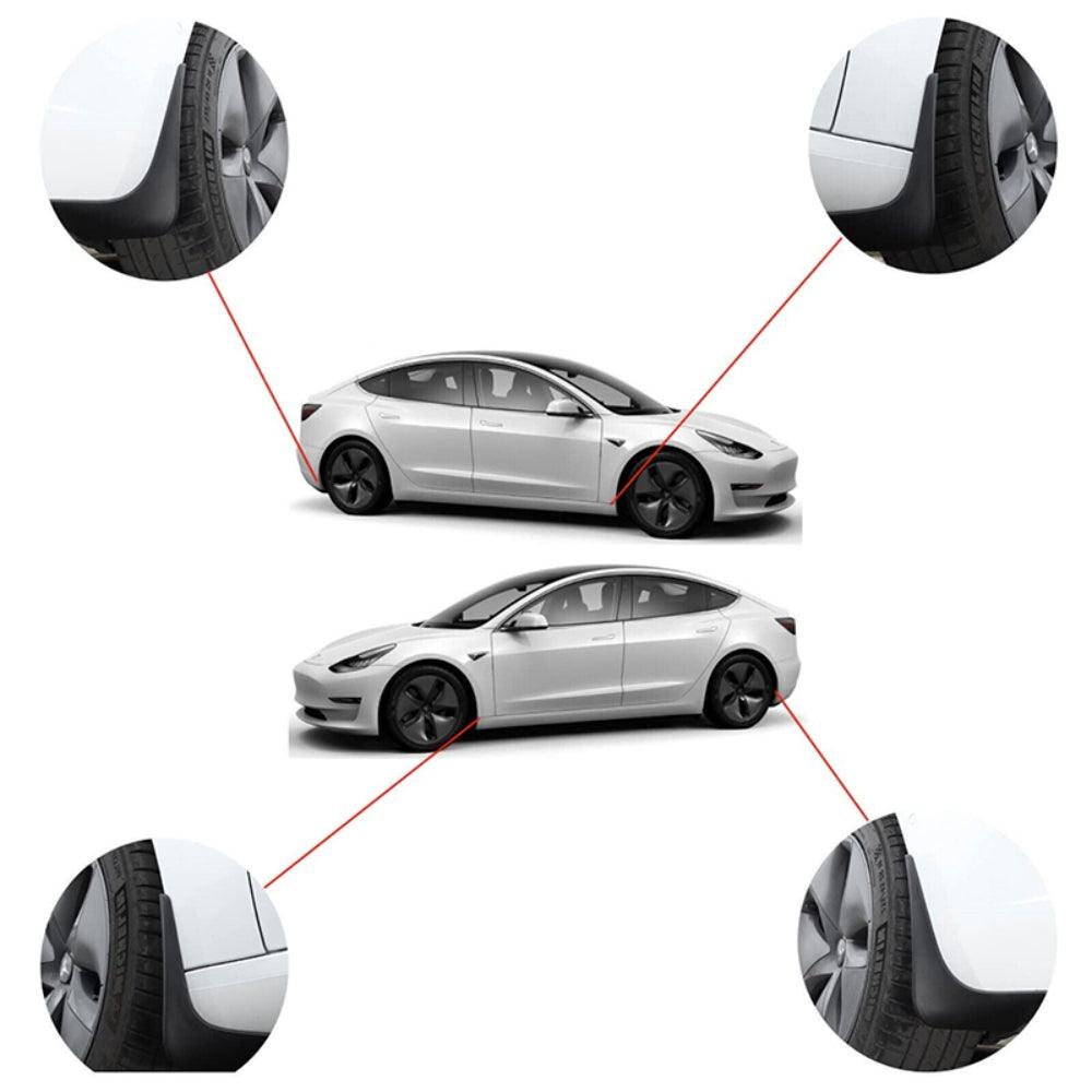 Buy 4Pcs Mud Flaps For Tesla Model Y Splash Guards Fender Front Rear TPE Mudguard discounted | Products On Sale Australia