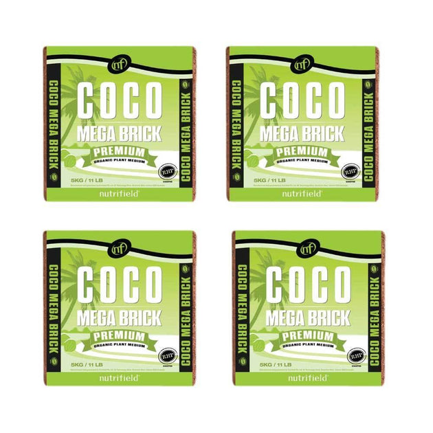 Buy 4x 5Kg Coco Mega Brick Premium Coir Peat Organic Plant Growth Medium Nutrifield discounted | Products On Sale Australia