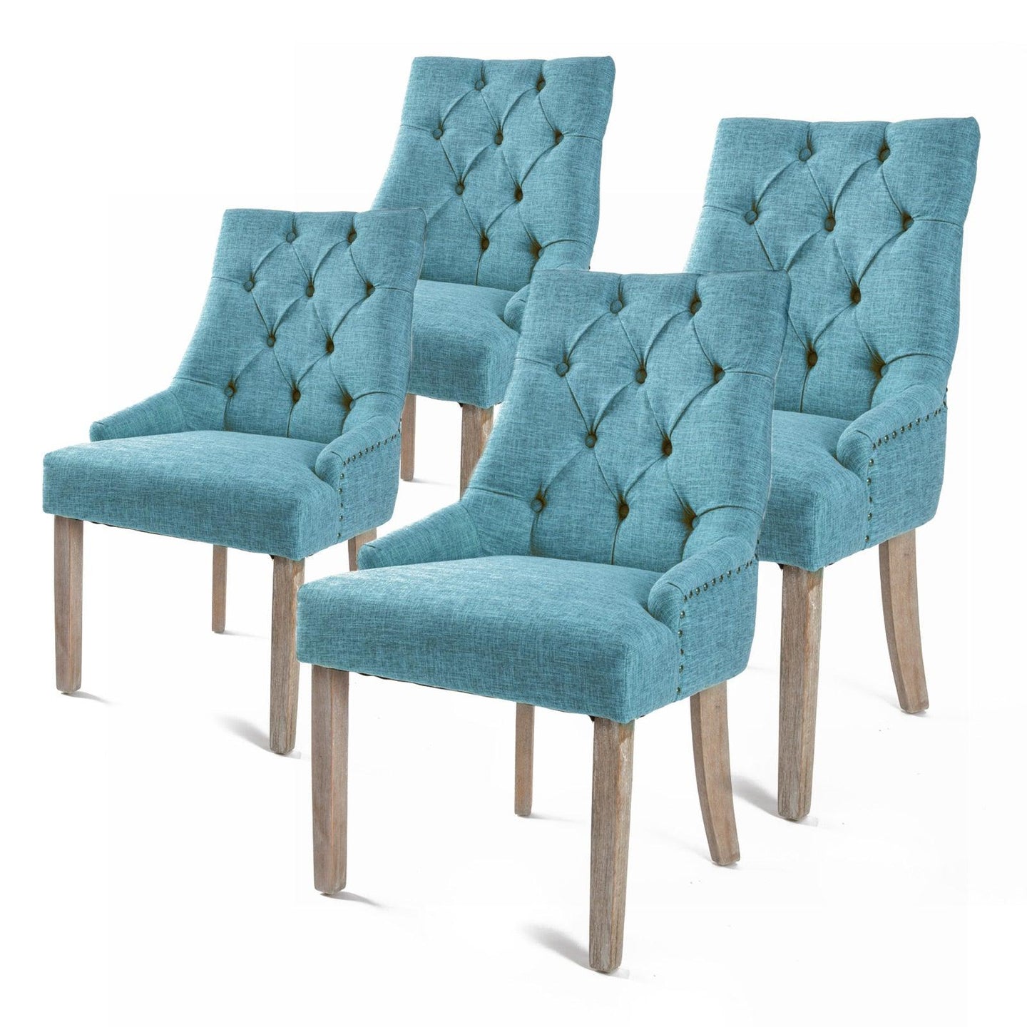 Buy 4X French Provincial Dining Chair Oak Leg AMOUR BLUE discounted | Products On Sale Australia