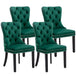 Buy 4x Velvet Dining Chairs- Green discounted | Products On Sale Australia