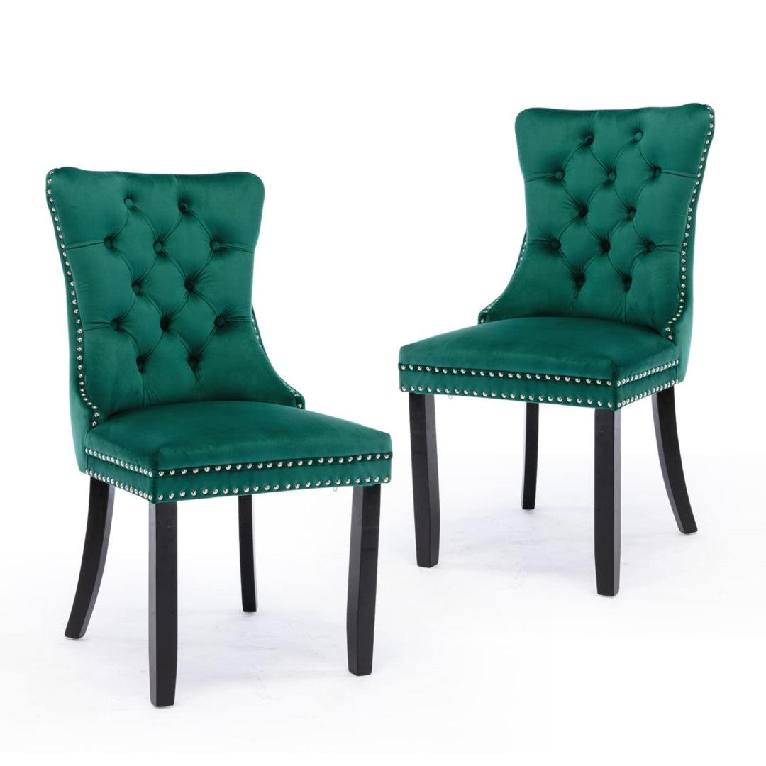 Buy 4x Velvet Dining Chairs- Green discounted | Products On Sale Australia