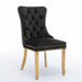 Buy 4x Velvet Dining Chairs with Golden Metal Legs-Black discounted | Products On Sale Australia