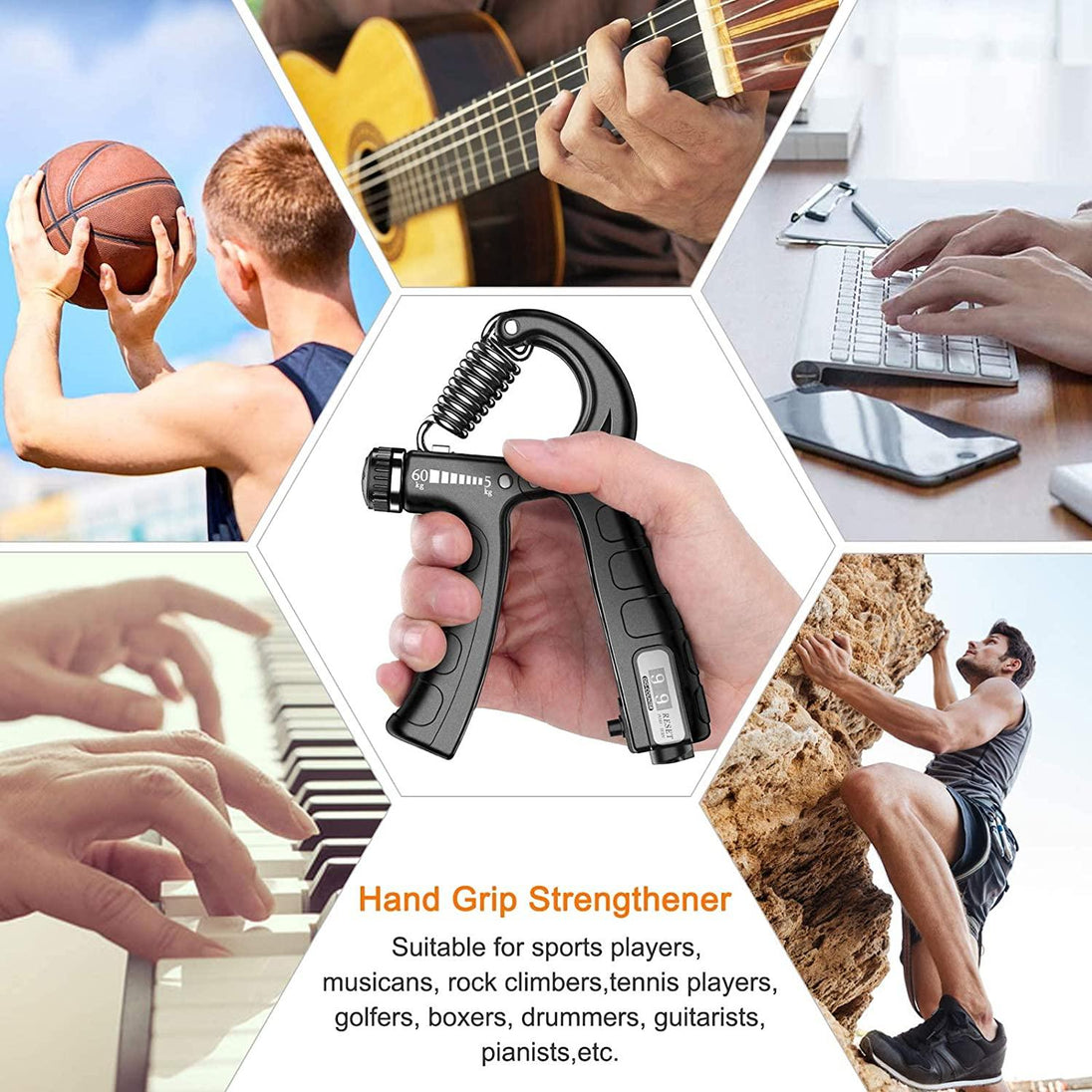 Buy 5 Pack Adjustable Resistance Hand Gripper Exerciser Workout Kit discounted | Products On Sale Australia