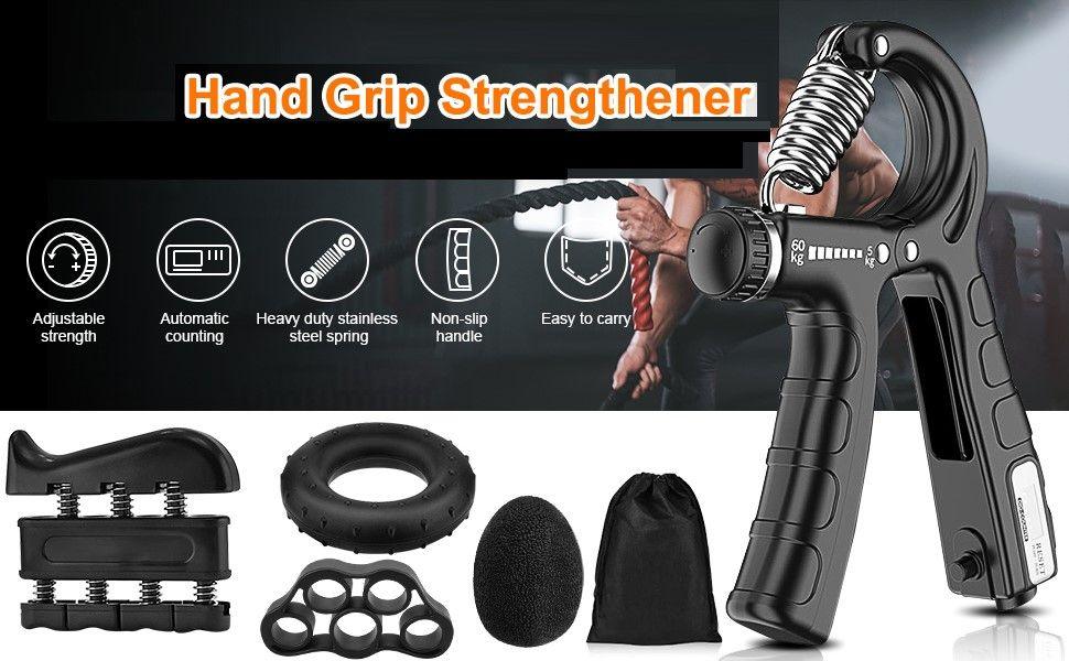 Buy 5 Pack Adjustable Resistance Hand Gripper Exerciser Workout Kit discounted | Products On Sale Australia