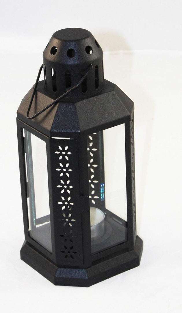 Buy 5 Pack of Black Metal Miners Lantern Summer Wedding Home Party Room Balconey Deck Decoration 21cm Tealight Candle discounted | Products On Sale Australia
