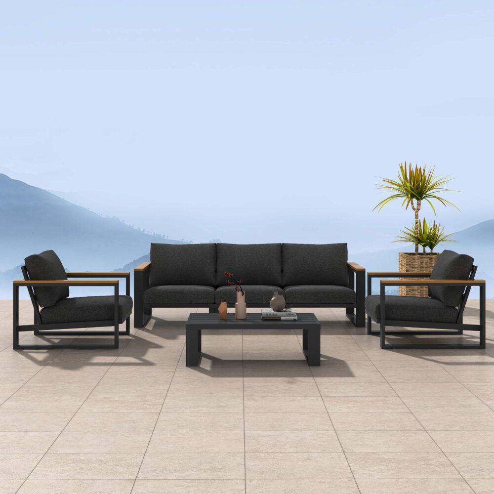 Buy 5 Seater Grandeur Lounge Suite – Charcoal Grey discounted | Products On Sale Australia