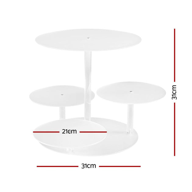 Buy 5-Star Chef Cake Stand 5 Tiers Acrylic Holder Display Round Clear Wedding Party discounted | Products On Sale Australia