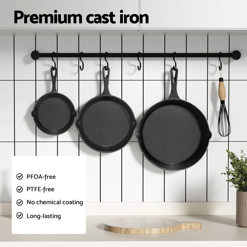 Buy 5-star chef Non Stick Frying Pan Cast Iron 3PCS discounted | Products On Sale Australia