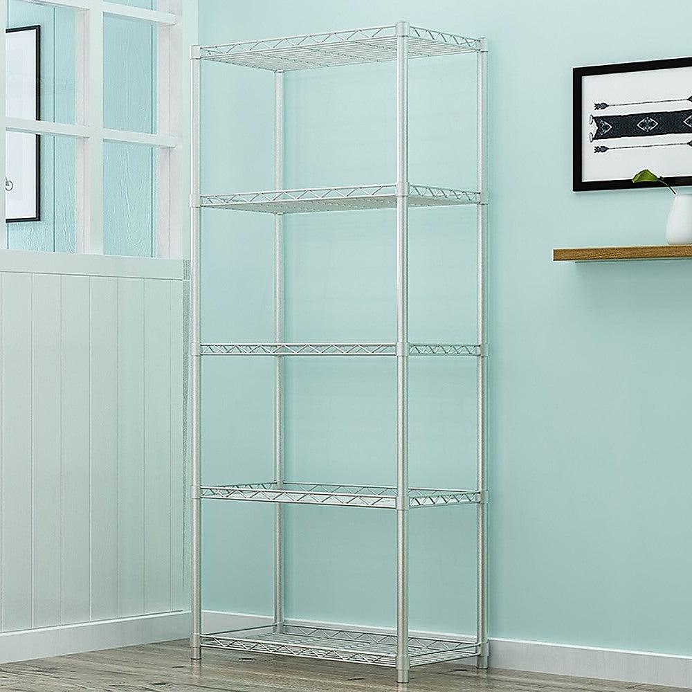 Buy 5 Tier Silver Metal Storage Rack Shelving Wire Shelf discounted | Products On Sale Australia