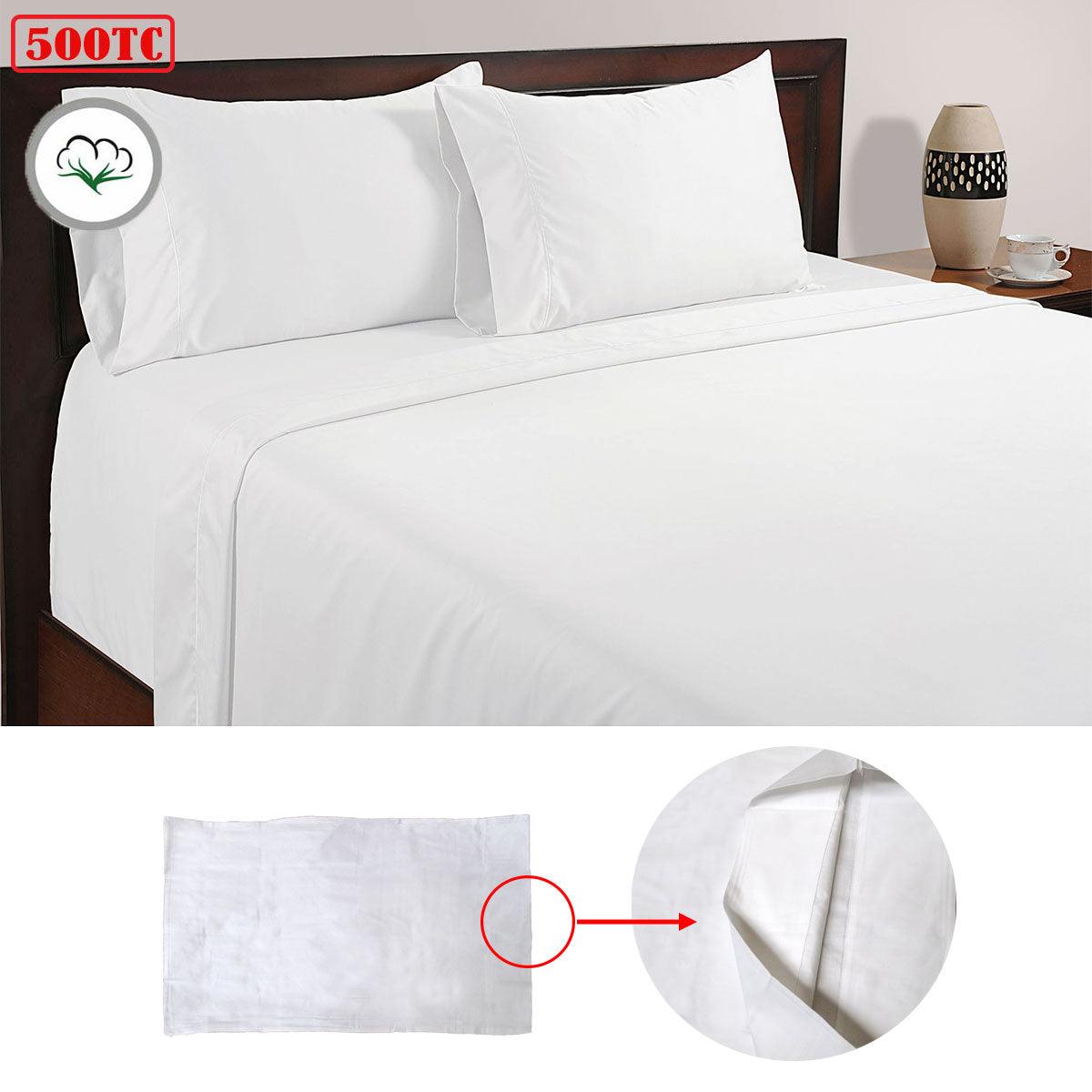 Buy 500TC 100% Cotton Sheet Set White Queen discounted | Products On Sale Australia