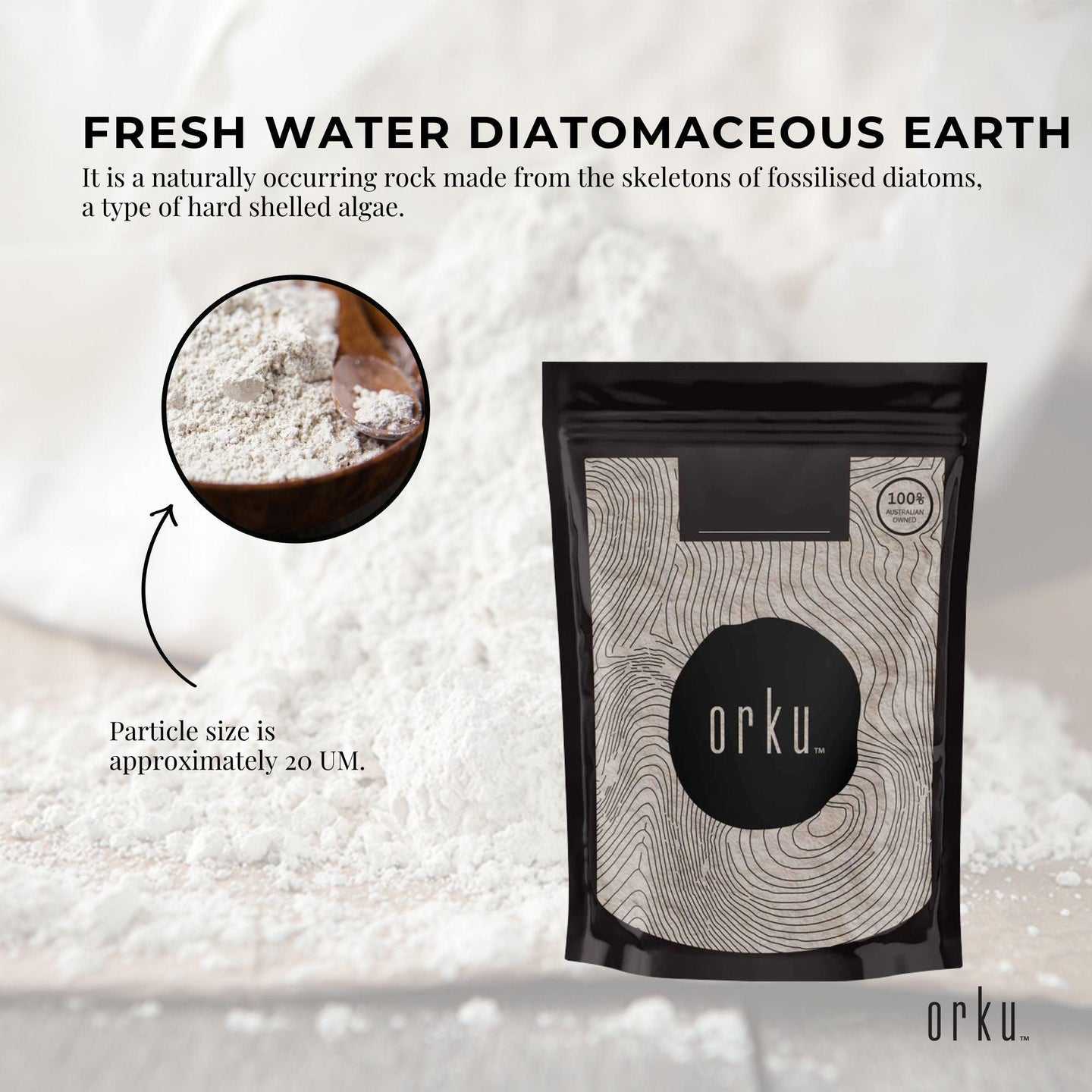 Buy 50g Organic Fine Diatomaceous Earth - Food Grade Fossil Shell Flour Powder discounted | Products On Sale Australia