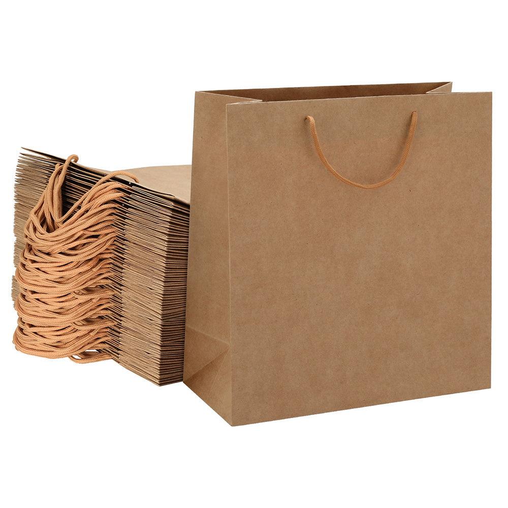 Buy 50pcs Bulk Kraft Paper Bags Pack Brown Shopping Retail Gift Bags Reusable Brown discounted | Products On Sale Australia