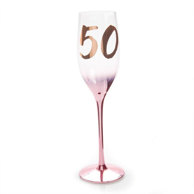 Buy 50th Birthday Blush Campagne Flute discounted | Products On Sale Australia