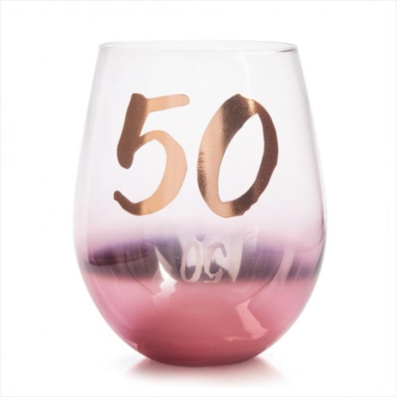 Buy 50th Birthday Blush Stemless discounted | Products On Sale Australia