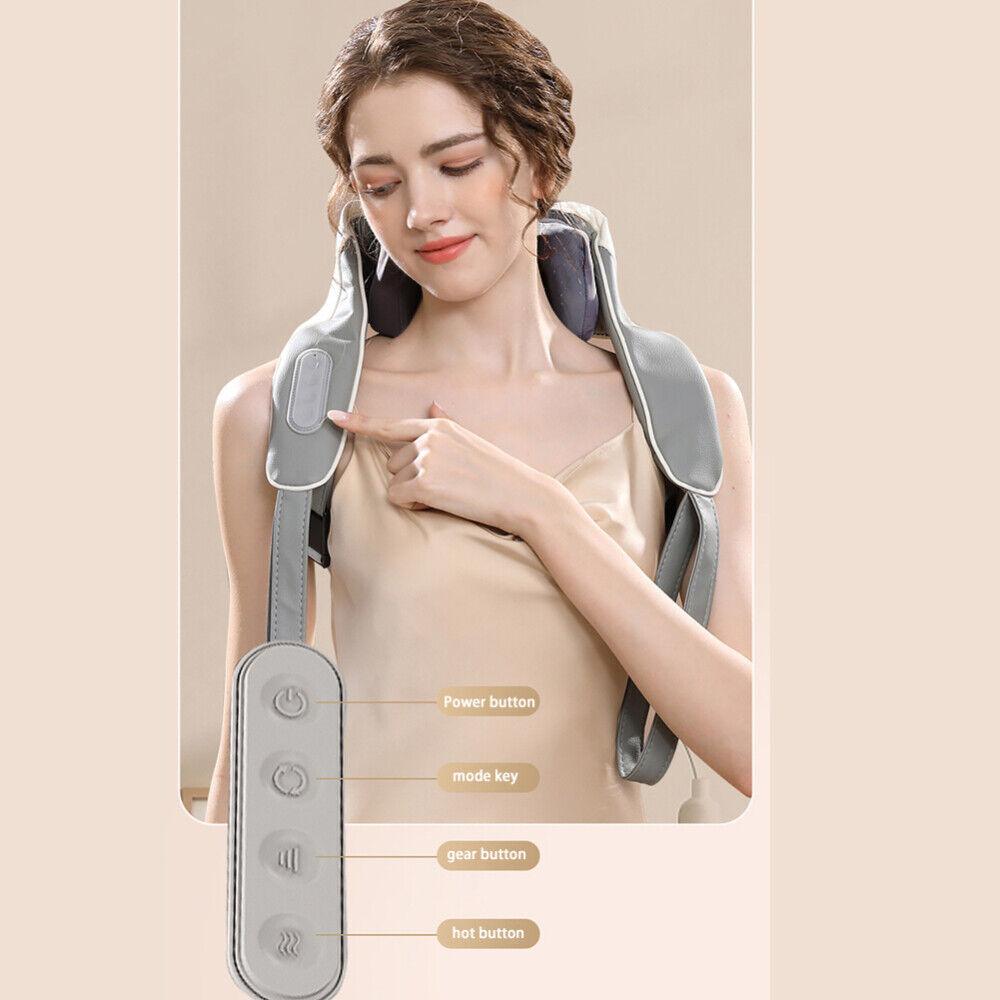 Buy 5D Massagers for Neck and Shoulder with Heat Goletsure Pain Relief Deep Kneading Brown discounted | Products On Sale Australia