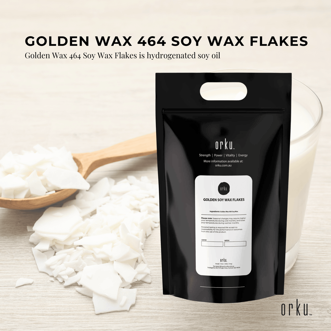 Buy 5Kg Golden 464 Soy Wax Flakes - 100% Pure Natural DIY Candle Melts Chips discounted | Products On Sale Australia