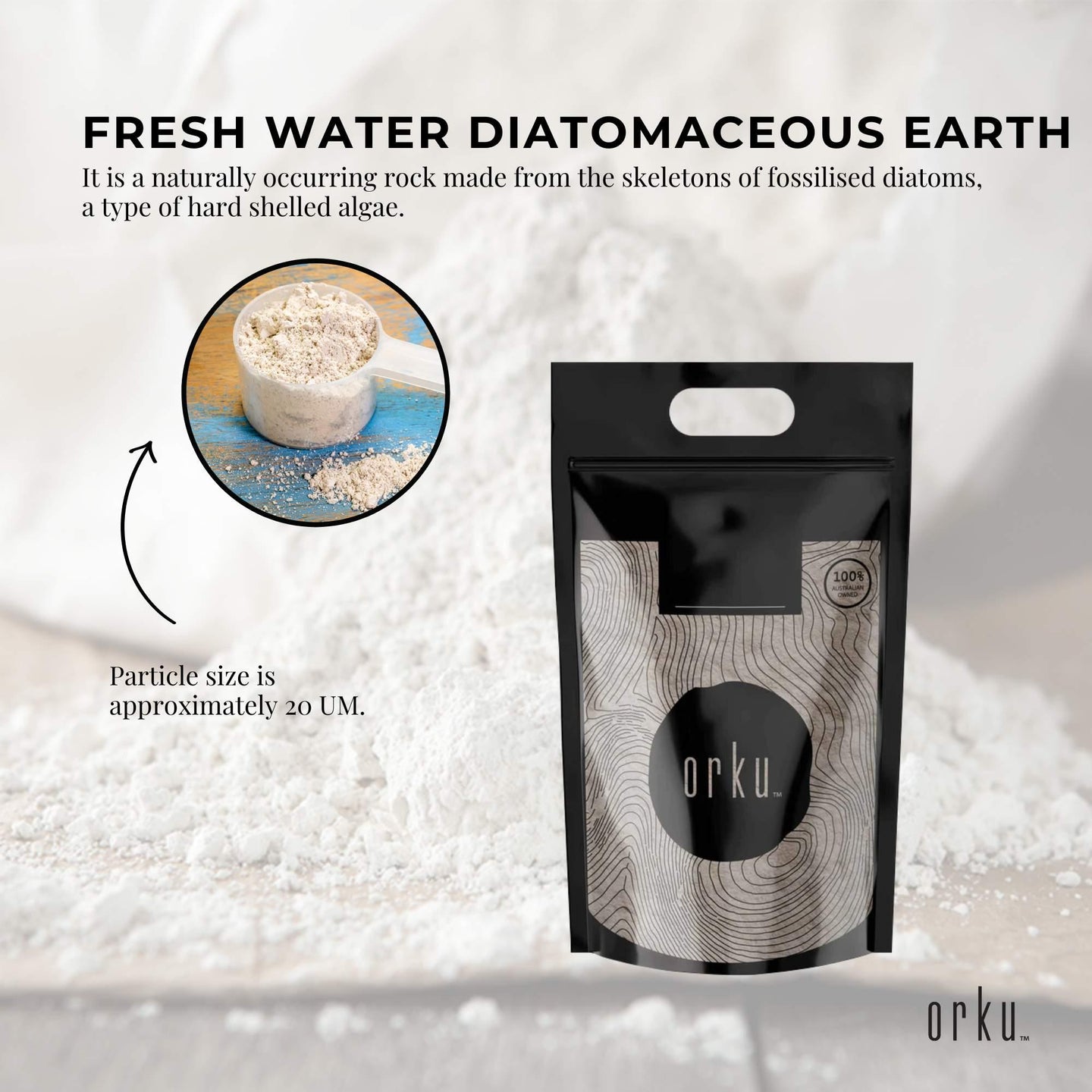 Buy 5Kg Organic Fine Diatomaceous Earth - Food Grade Fossil Shell Flour Powder discounted | Products On Sale Australia