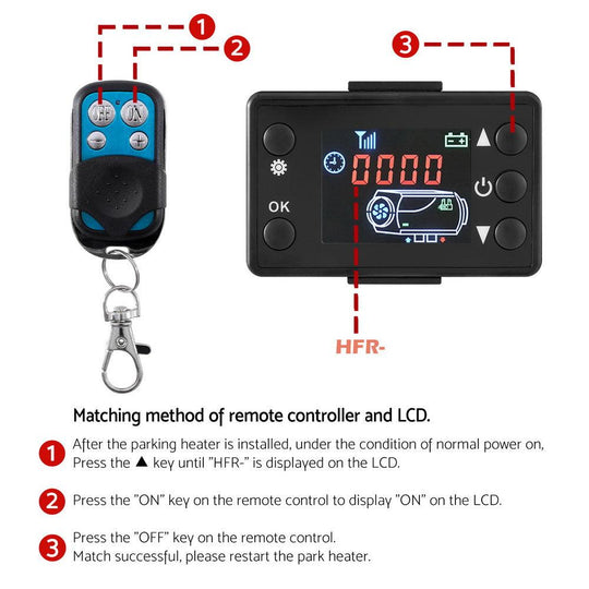 Buy 5KW Portable Diesel Air Heater Remote Control LCD Display Quick Heat Car RV Bus Boat discounted | Products On Sale Australia