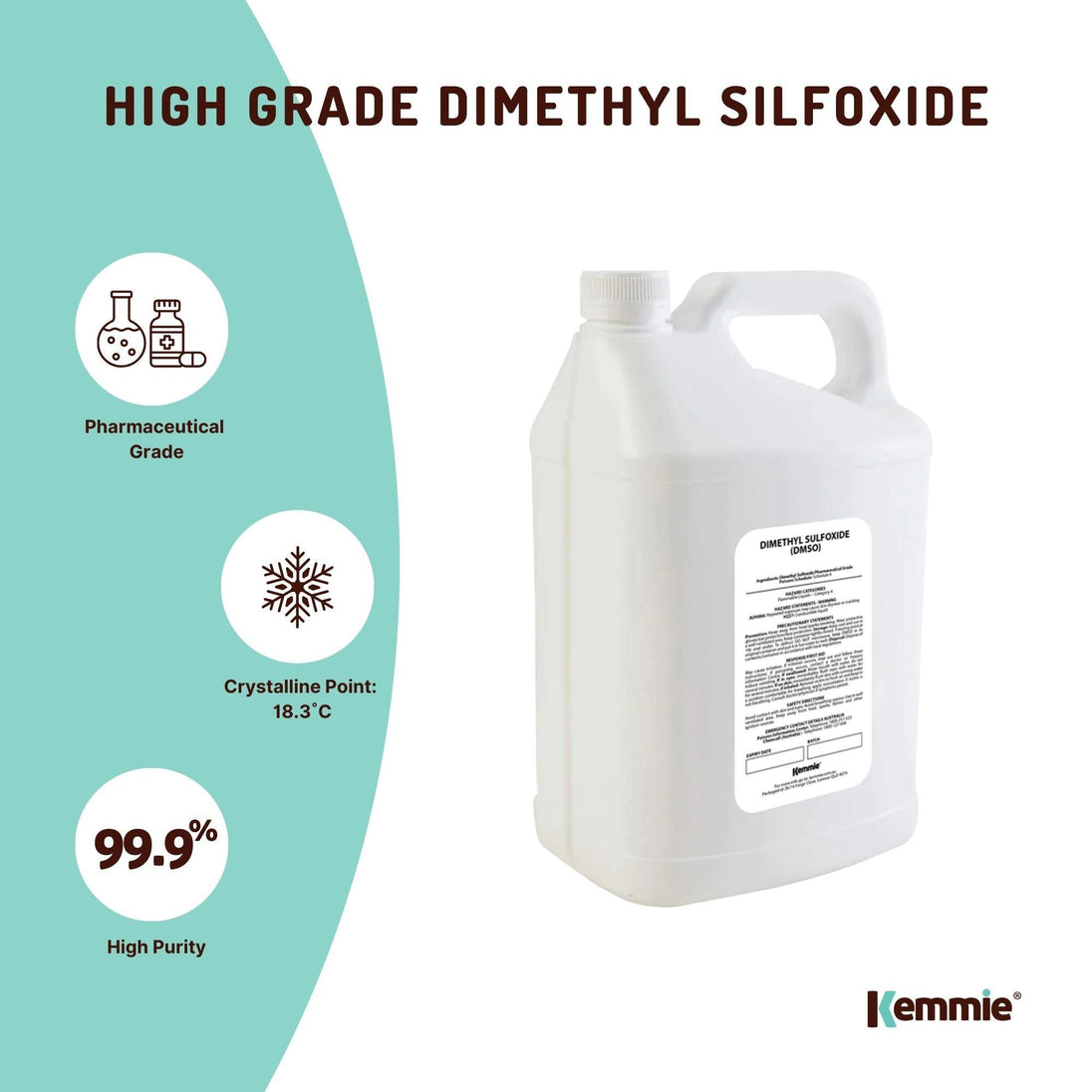 Buy 5L DMSO Liquid Dimethyl Sulfoxide 99.9% Pure Pharmaceutical Grade Solvent Bulk discounted | Products On Sale Australia