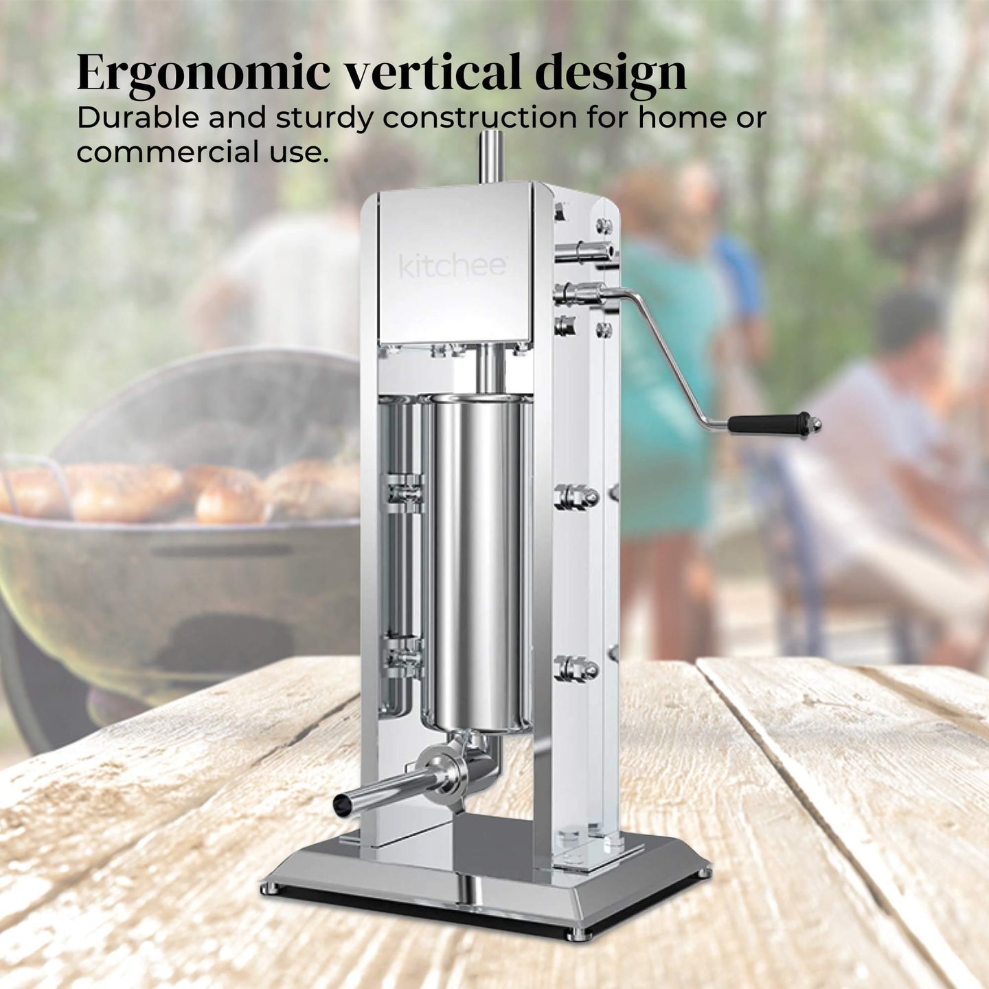 Buy 5L Manual Vertical Sausage Filler - Stainless Stuffer Meat Press Machine discounted | Products On Sale Australia