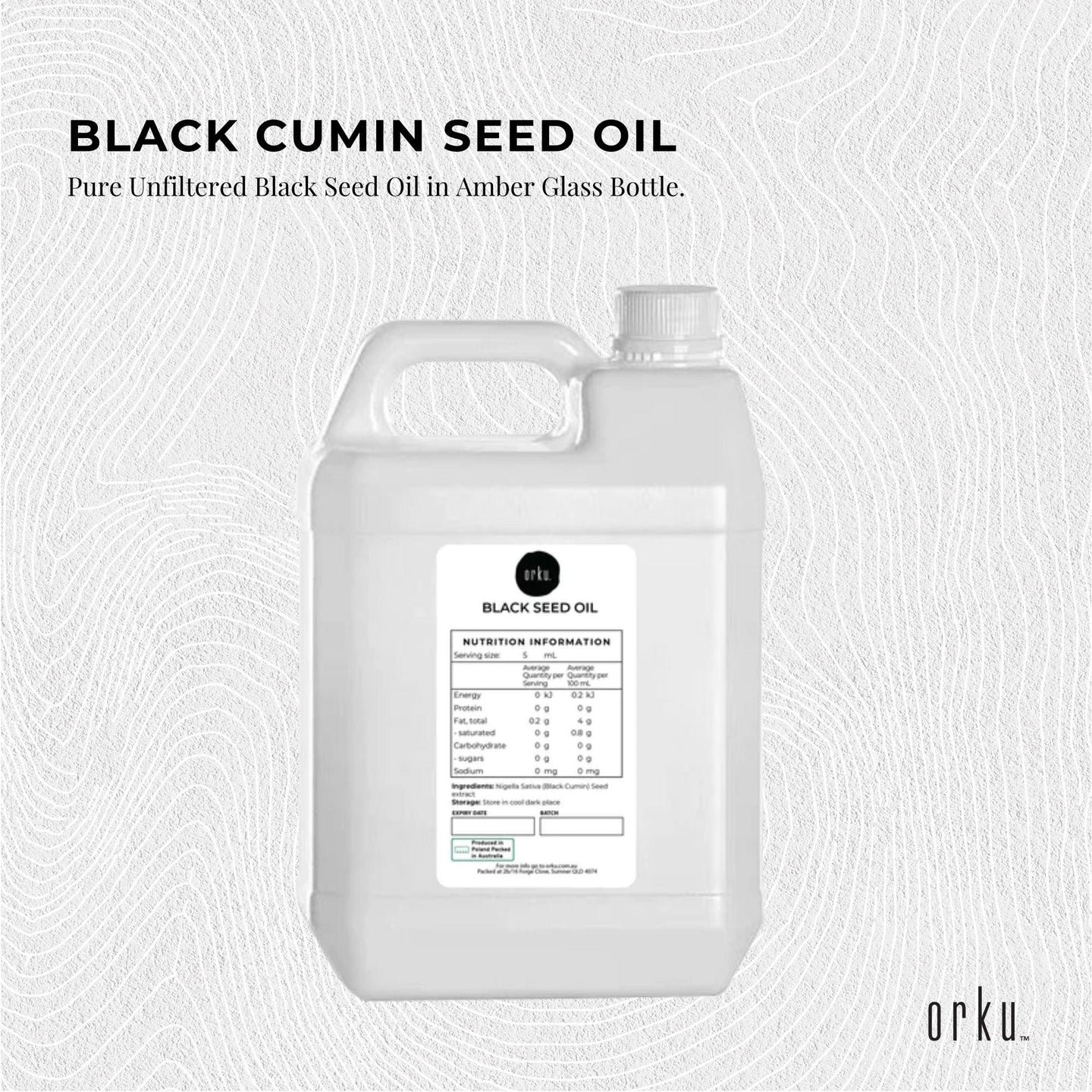 Buy 5L Pure Black Seed Oil - 100% Ethiopian Nigella Sativa Cumin Cold Pressed discounted | Products On Sale Australia