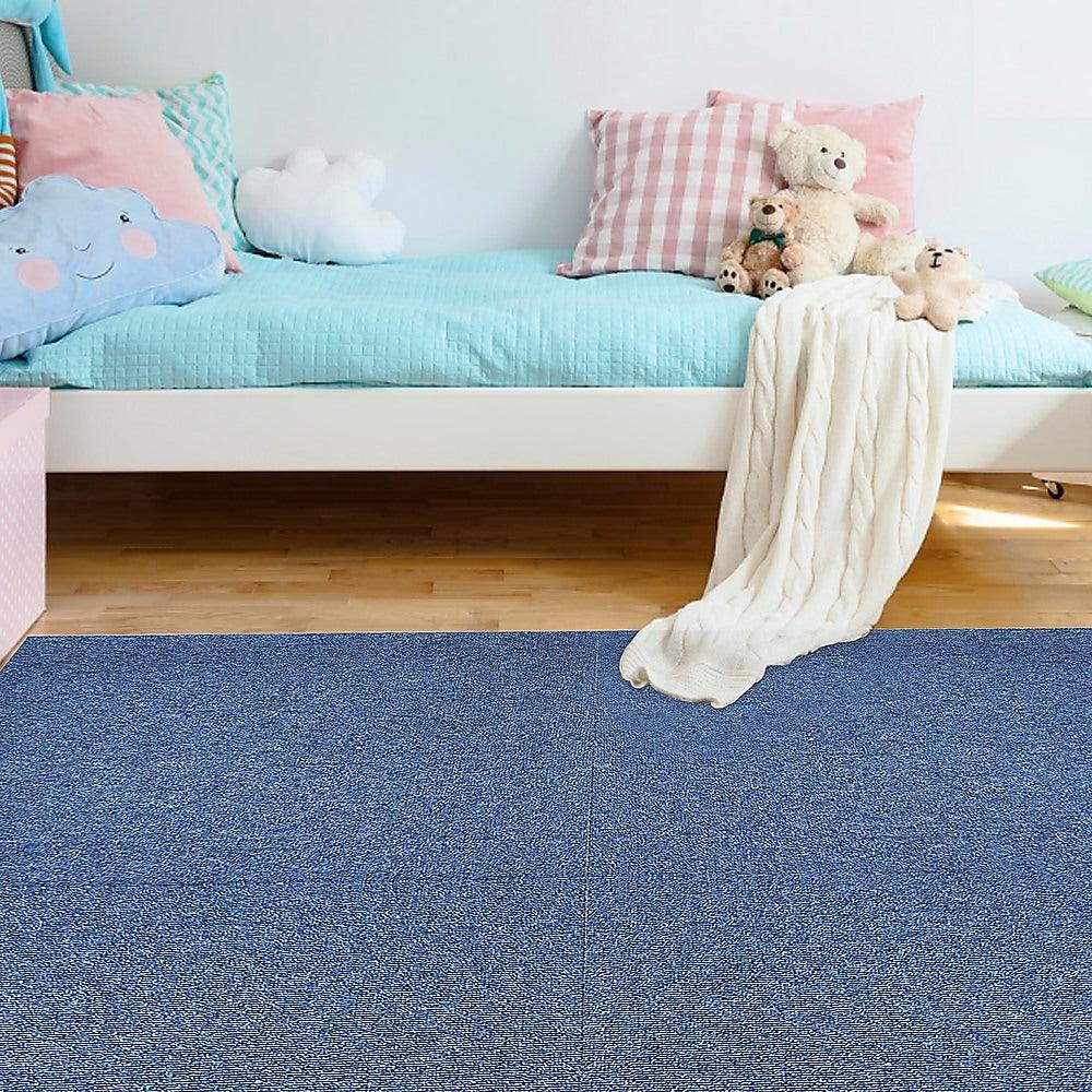 Buy 5m2 Box of Premium Carpet Tiles Commercial Domestic Office Heavy Use Flooring Blue discounted | Products On Sale Australia