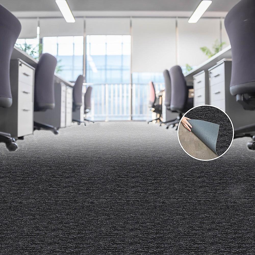 Buy 5m2 Box of Premium Carpet Tiles Commercial Domestic Office Heavy Use Flooring Charcoal discounted | Products On Sale Australia