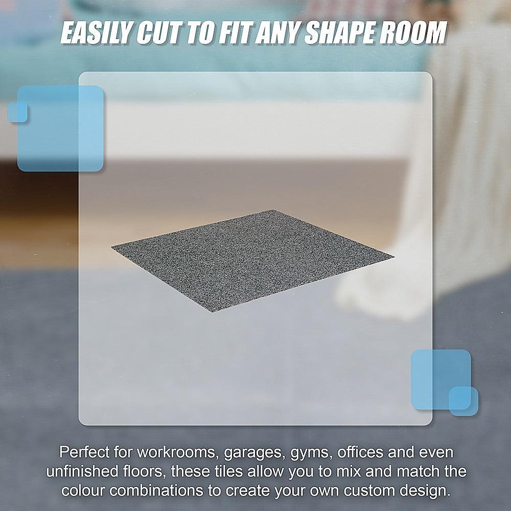 Buy 5m2 Box of Premium Carpet Tiles Commercial Domestic Office Heavy Use Flooring Grey discounted | Products On Sale Australia