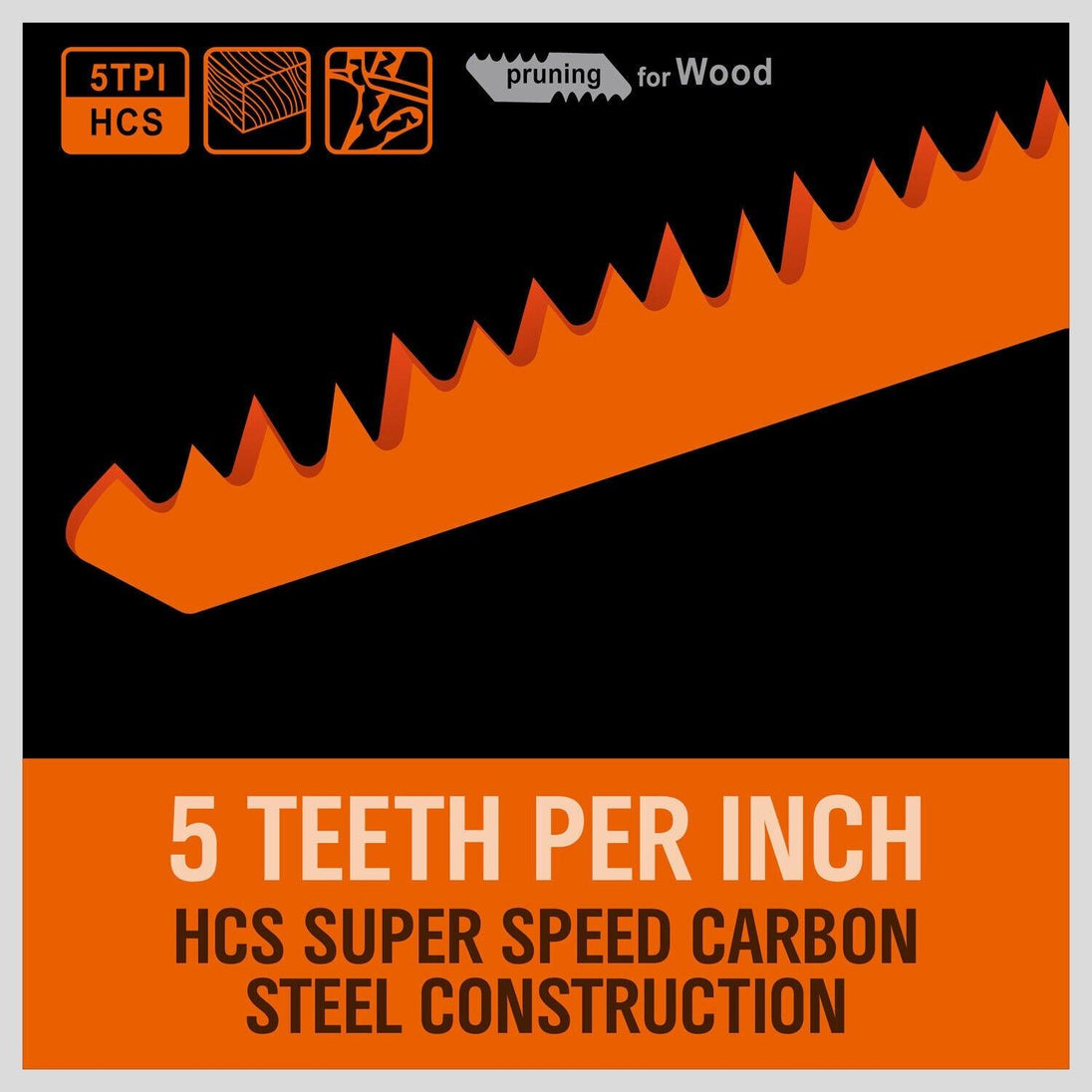 Buy 5Pc 300mm Reciprocating Saw Blades 5TPI Wood Timber Pruning Tool W/T Case discounted | Products On Sale Australia