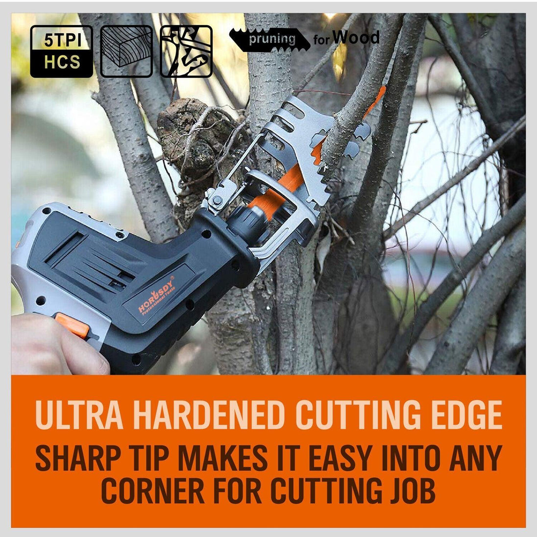 Buy 5Pc 300mm Reciprocating Saw Blades 5TPI Wood Timber Pruning Tool W/T Case discounted | Products On Sale Australia