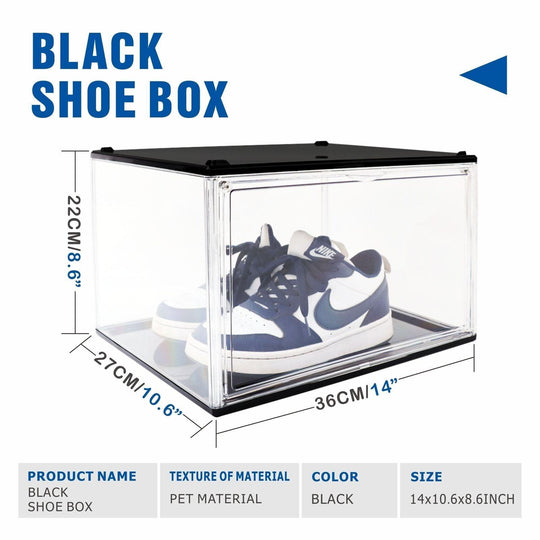 Buy 5PC Black Stackable Shoe Display Box Hard Acrylic Sneaker Storage Containers Case discounted | Products On Sale Australia