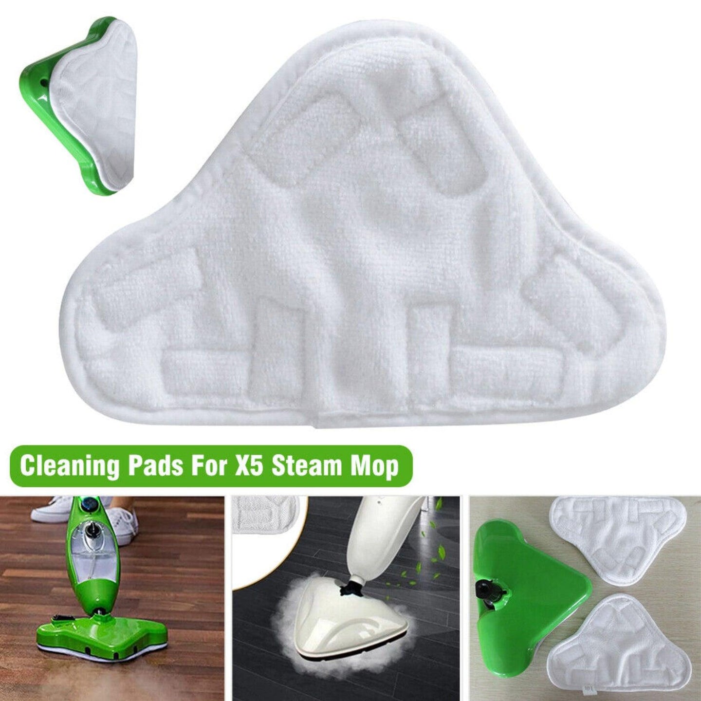 Buy 5PCS Stick On White Washable Cleaning Pads Microfiber For X5 Steam Mop H20 H2O discounted | Products On Sale Australia