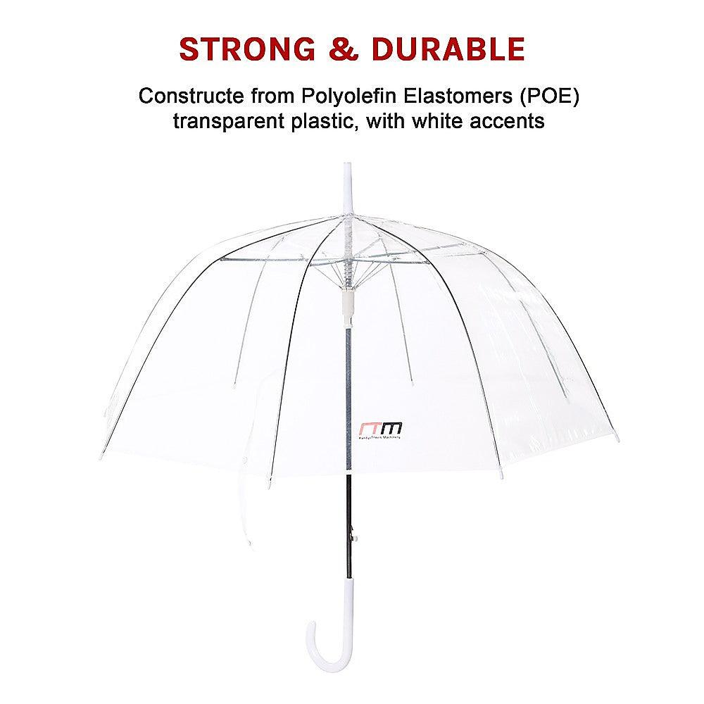 Buy 5x Clear Transparent Rain Walking Umbrella Parasol PVC Dome Wedding Party Favour discounted | Products On Sale Australia