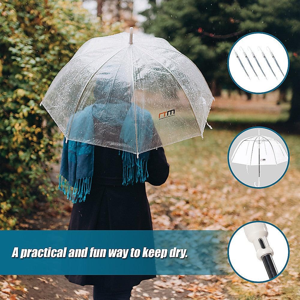 Buy 5x Clear Transparent Rain Walking Umbrella Parasol PVC Dome Wedding Party Favour discounted | Products On Sale Australia