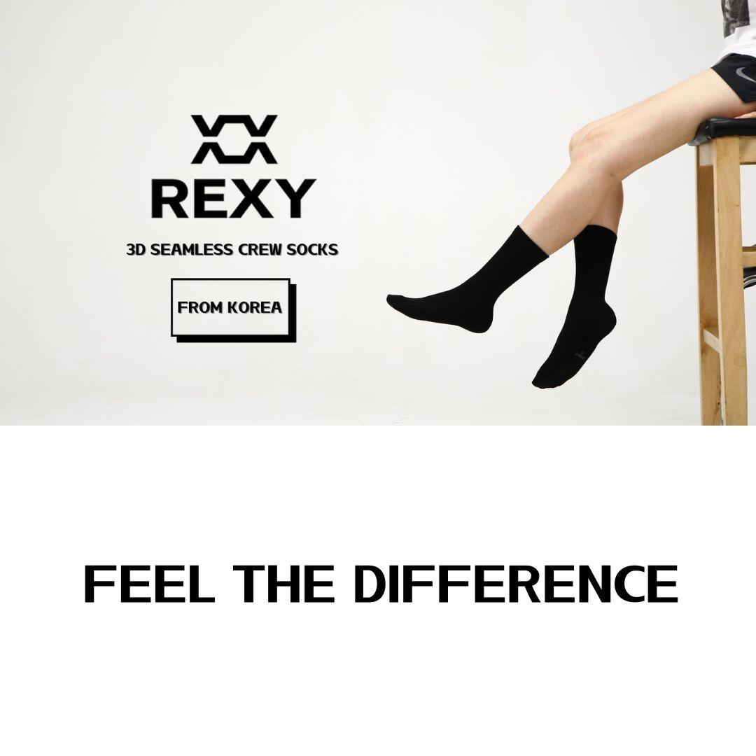 Buy 5X Rexy 3D Seamless Crew Socks Large Slim Breathable BLACK discounted | Products On Sale Australia