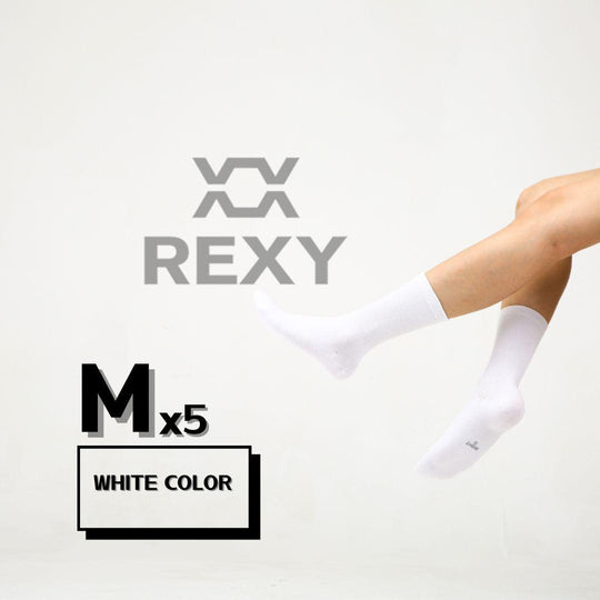 Buy 5X Rexy 3D Seamless Crew Socks Medium Slim Breathable WHITE discounted | Products On Sale Australia