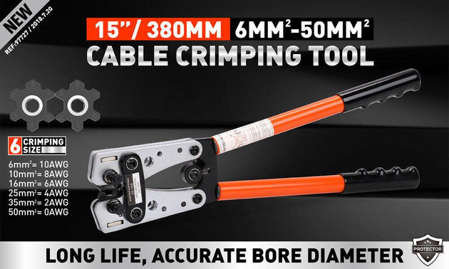 Buy 6-50 mm2 Wire Crimper Cable Crimp Electric Tube Crimping Hand Tool Battery Lug discounted | Products On Sale Australia