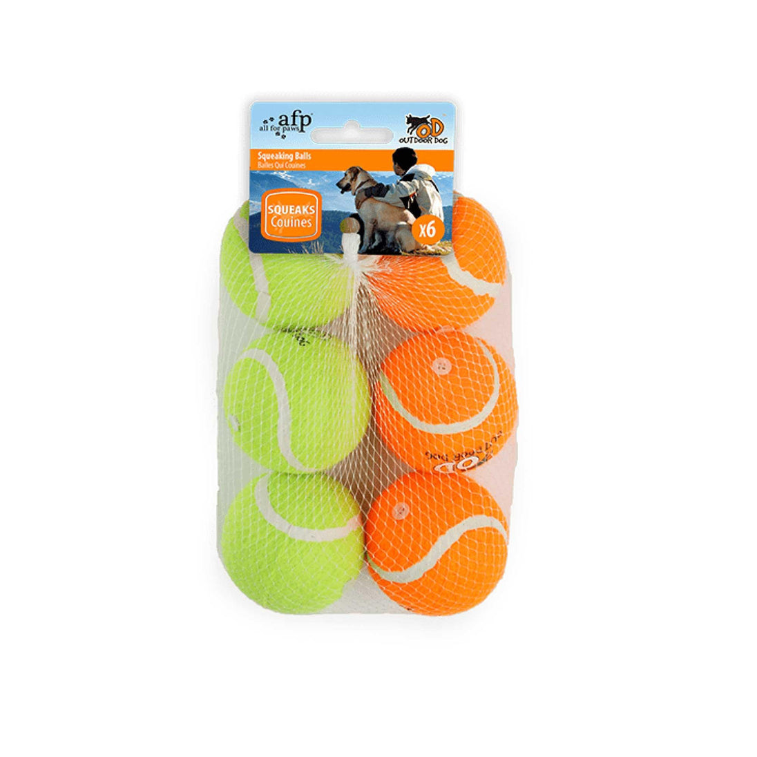 Buy 6 Pack Squeaking Tennis Ball - 6.5cm Squeaky Dog Puppy Play Fetch Outdoor Toy discounted | Products On Sale Australia