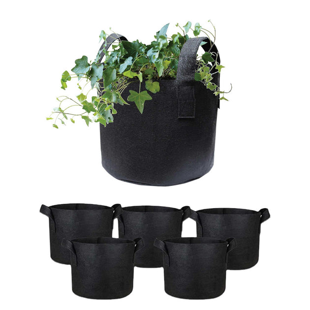 Buy 6 Pck 10 Gallon Fabric Flower Pots 38L Garden Planter Bags Black Felt Root Pouch discounted | Products On Sale Australia