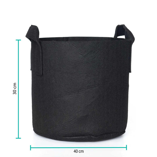 Buy 6 Pck 10 Gallon Fabric Flower Pots 38L Garden Planter Bags Black Felt Root Pouch discounted | Products On Sale Australia