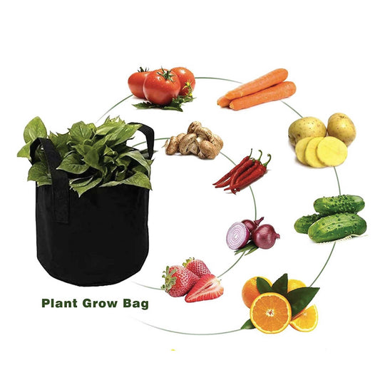 Buy 6 Pck 10 Gallon Fabric Flower Pots 38L Garden Planter Bags Black Felt Root Pouch discounted | Products On Sale Australia