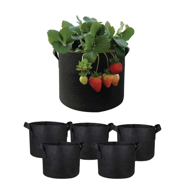 6 Pck 5 Gallon Fabric Flower Pots 19L Garden Planter Bags Black Felt Root Pouch Products On Sale Australia | Home & Garden > Garden Tools Category